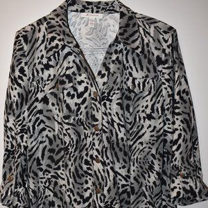 JM Collection Zebra Print Blouse Size 14